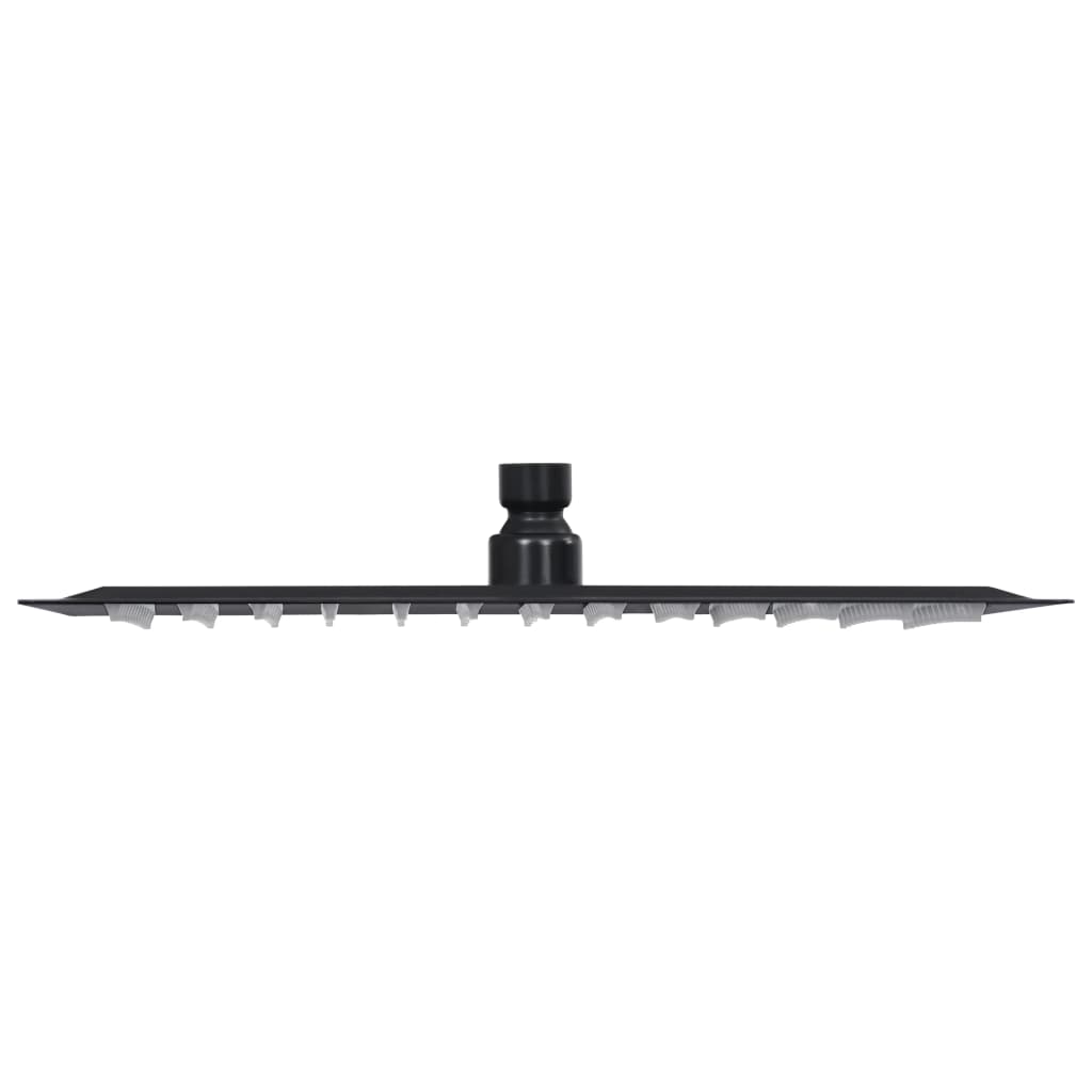 vidaXL fekete négyszögletes rozsdamentes acél esőztető zuhanyfej 30x30 cm