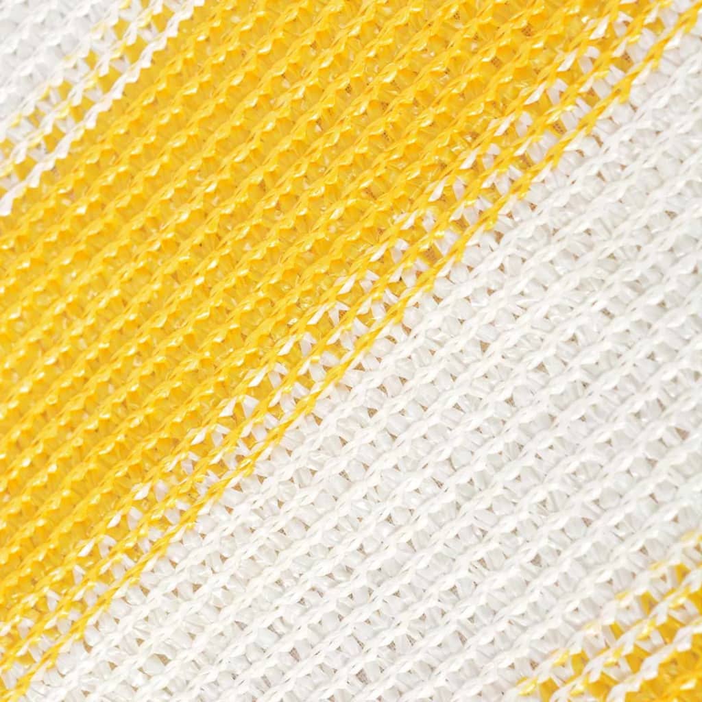 vidaXL sárga és fehér HDPE erkély napellenző 75 x 400 cm