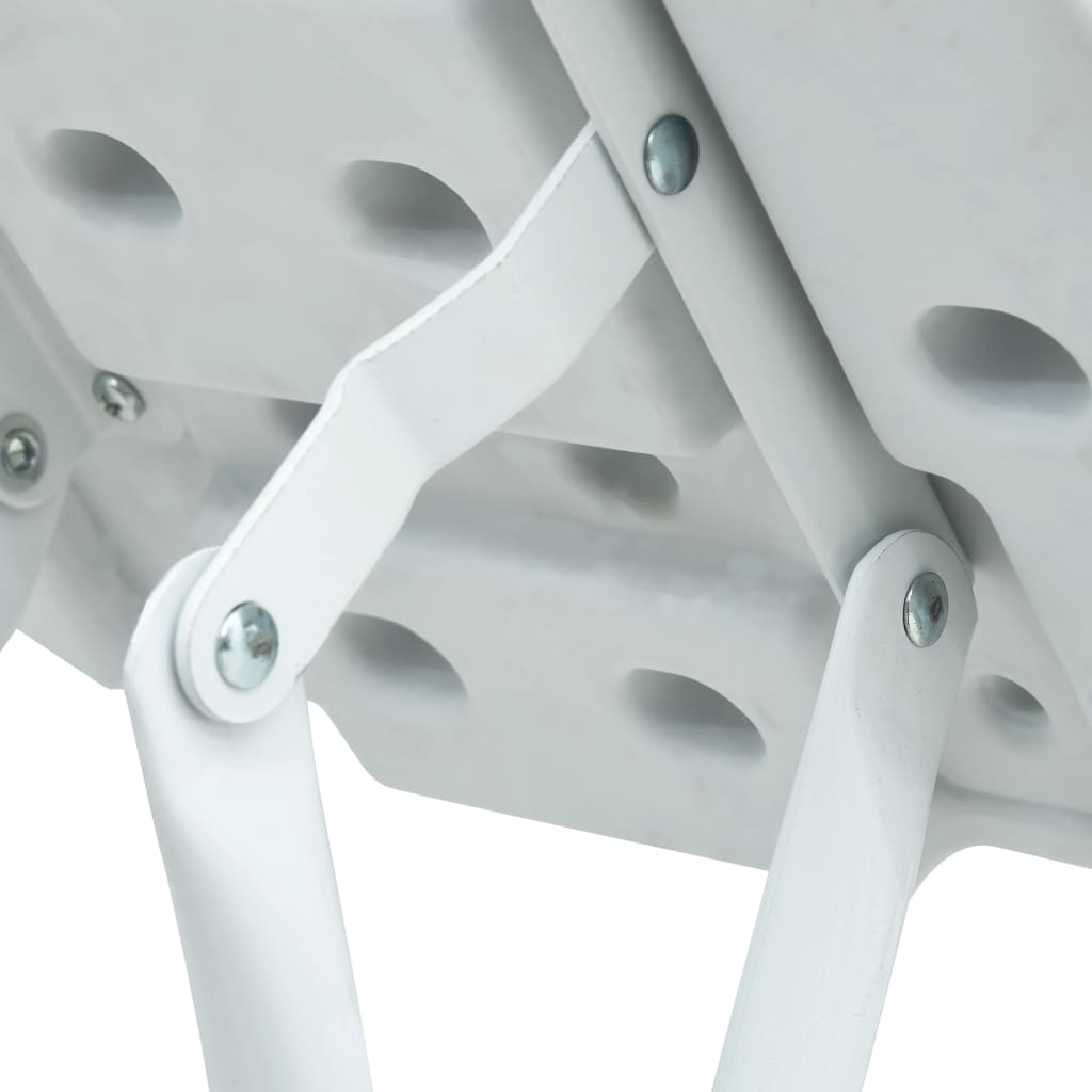 vidaXL 4 db fehér rattan hatású HDPE összecsukható kerti szék