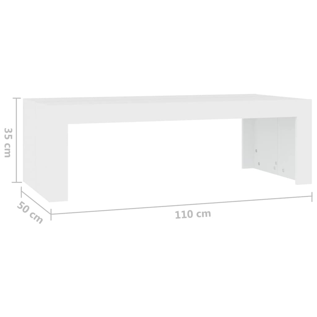 vidaXL fehér forgácslap dohányzóasztal 103,5 x 50 x 35 cm