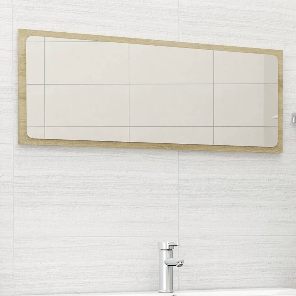 804633 vidaXL Bathroom Mirror Sonoma Oak 100x1,5x37 cm Chipboard