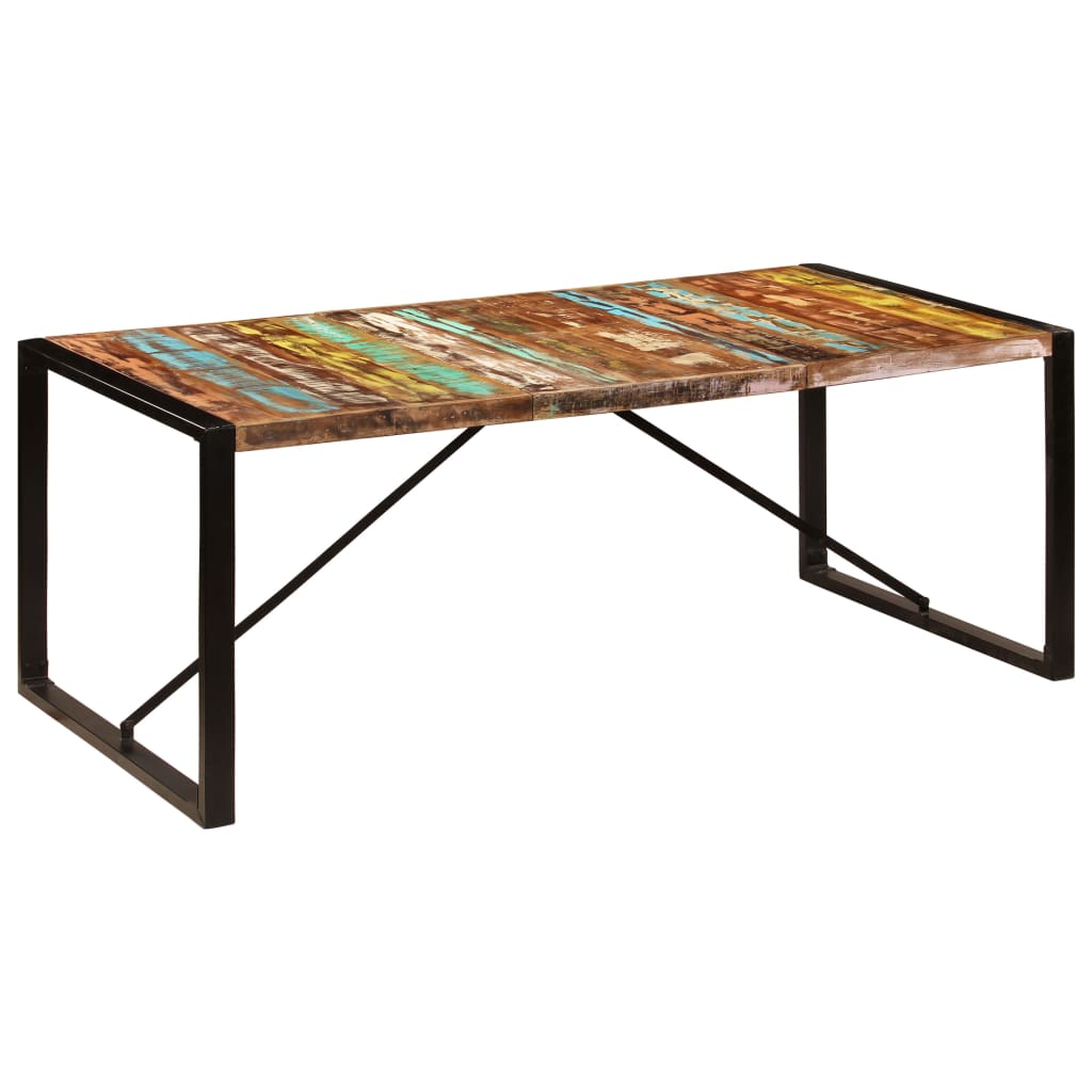 vidaXL tömör újrahasznosított fa étkezőasztal 200 x 100 x 75 cm