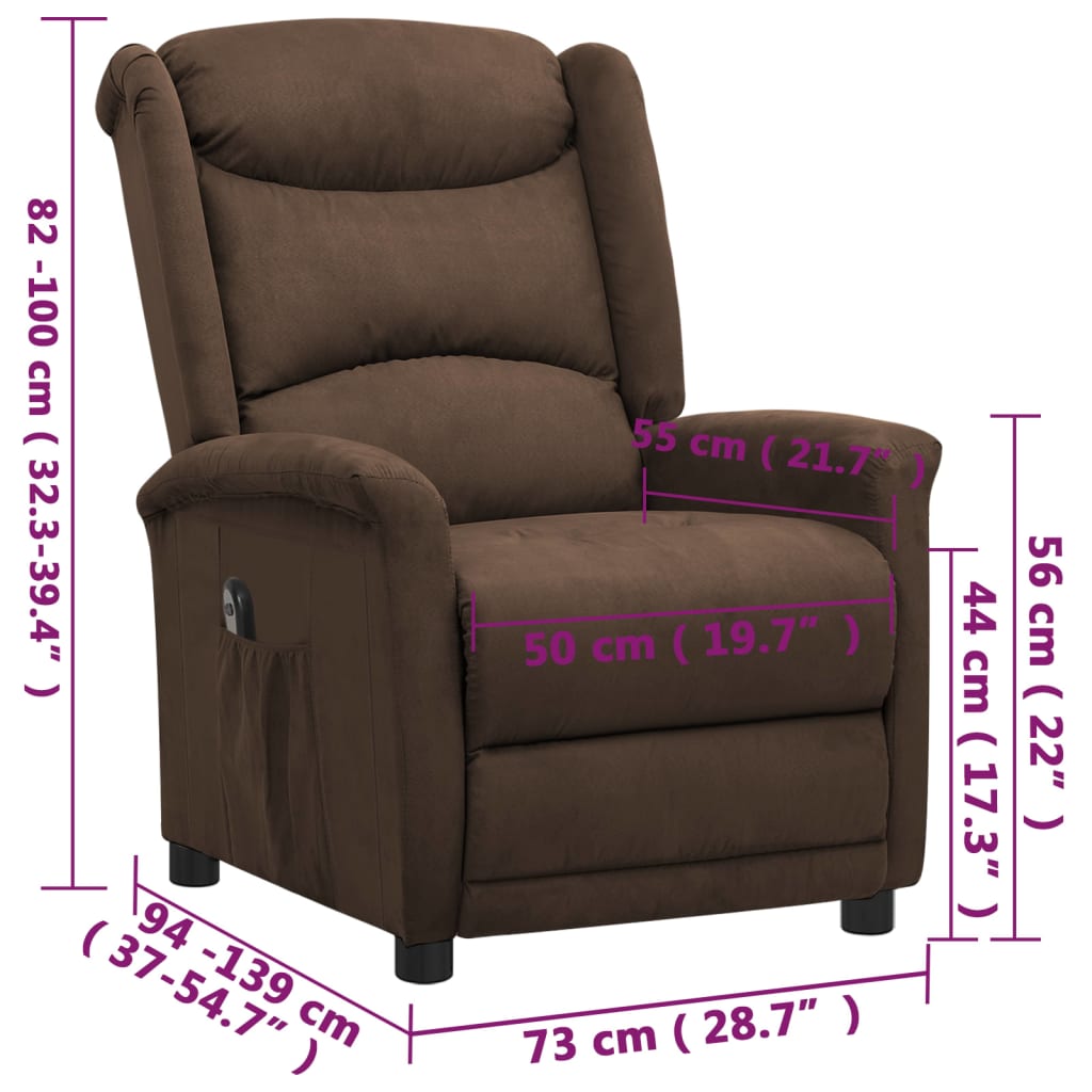 vidaXL barna mikroszálas elektromos dönthető fotel