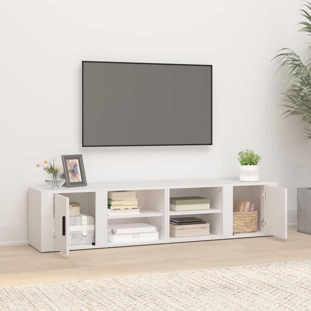 vidaXL 2 db fehér szerelt fa TV-szekrény 80 x 31,5 x 36 cm
