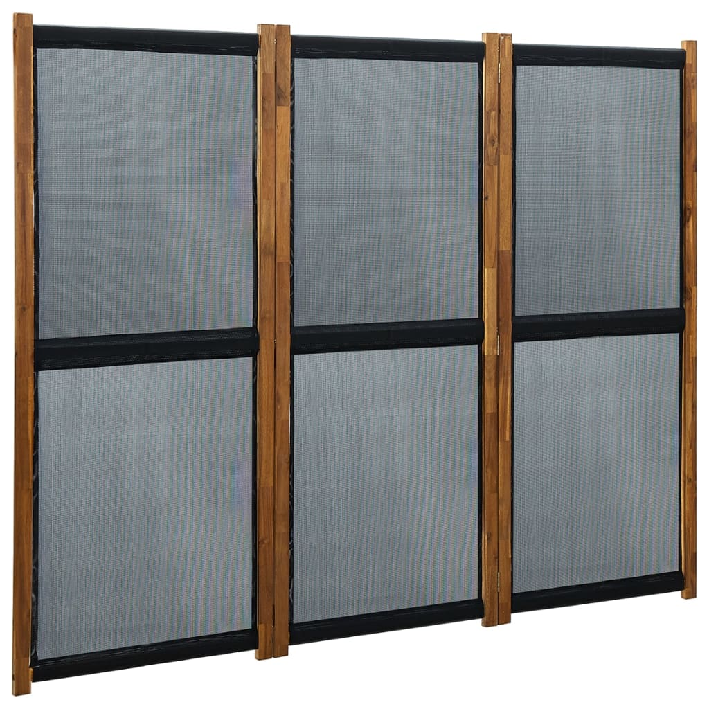 vidaXL 3 paneles fekete térelválasztó 210 x 170 cm