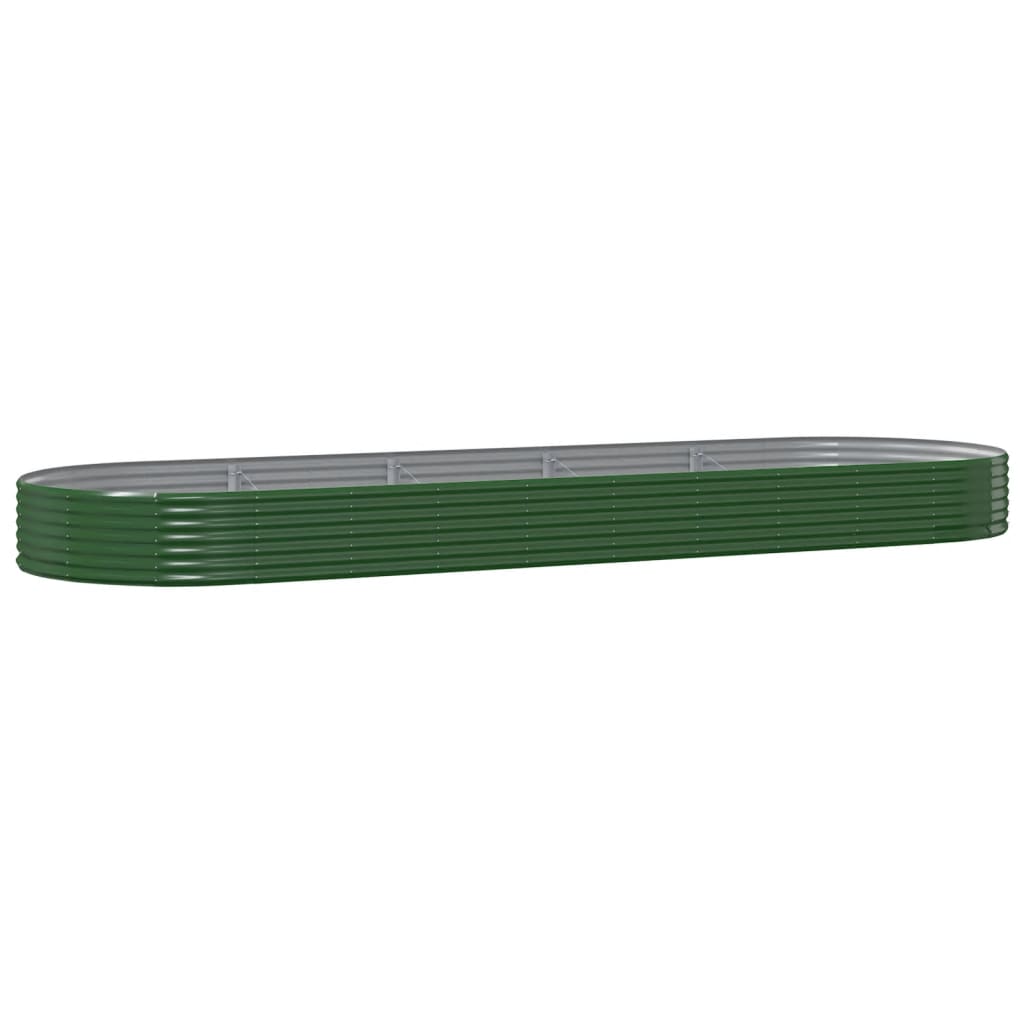 vidaXL zöld porszórt acél kerti magaságyás 450x140x36 cm