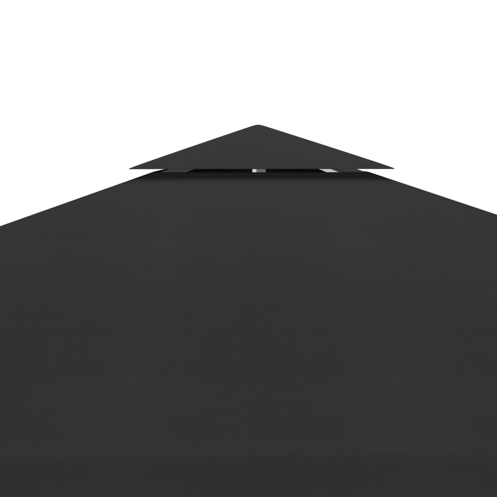 vidaXL fekete kétszintes pavilon-tetőponyva 310 g/m² 3 x 3 m
