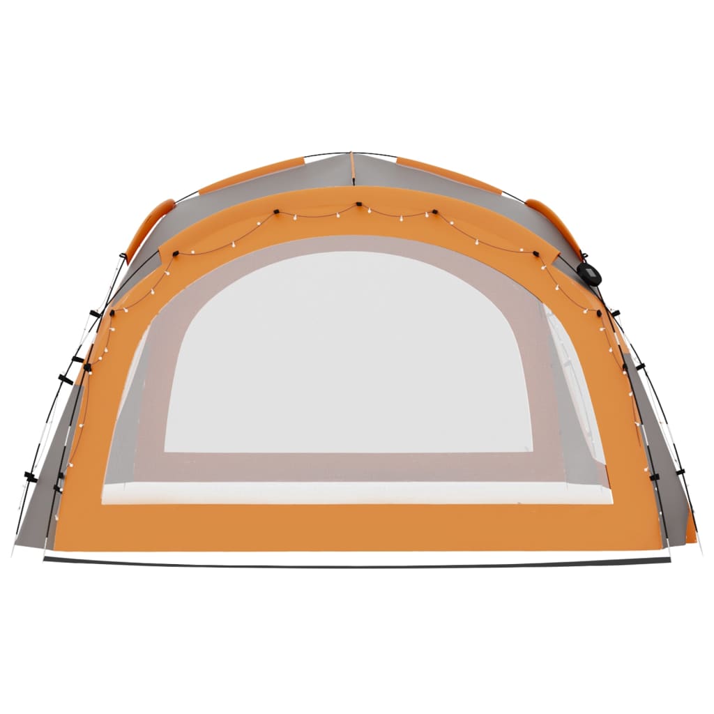 vidaXL szürke és narancs sátor LED-del és 4 oldalfallal 3,6x3,6x2,3 m