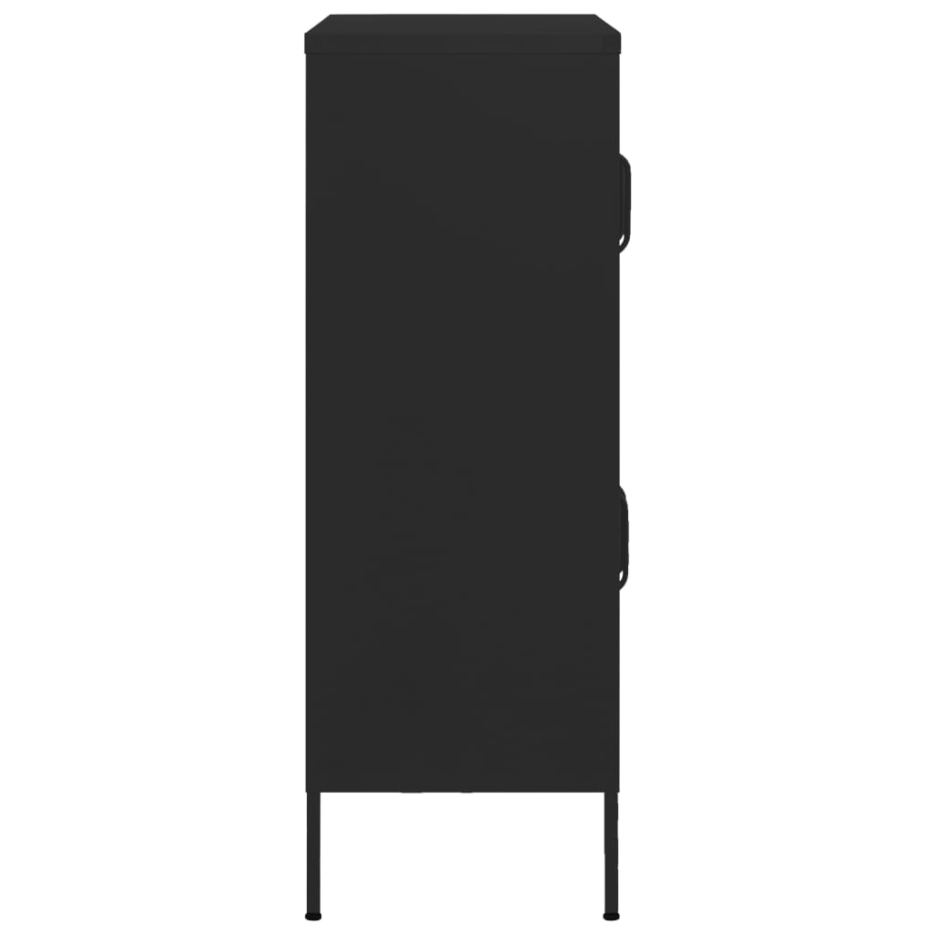 vidaXL fekete acél tárolószekrény 80 x 35 x 101,5 cm