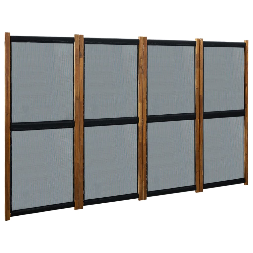 vidaXL fekete 4 paneles paraván 280 x 170 cm