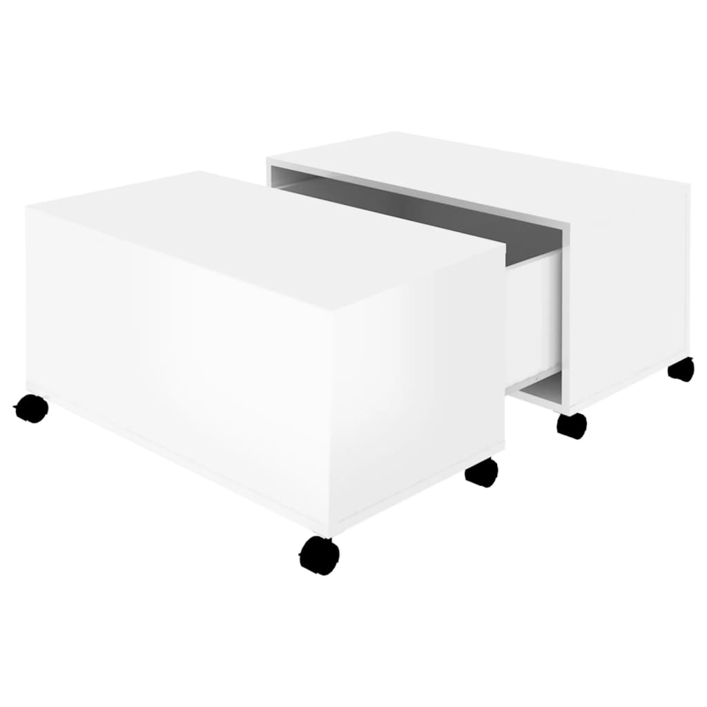 vidaXL magasfényű fehér forgácslap dohányzóasztal 75 x 75 x 38 cm