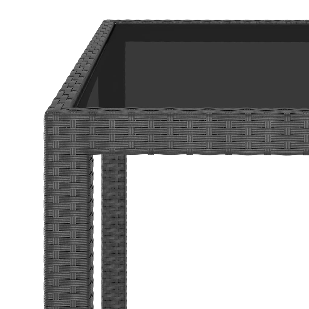 vidaXL fekete polyrattan kerti asztal 90 x 90 x 75 cm