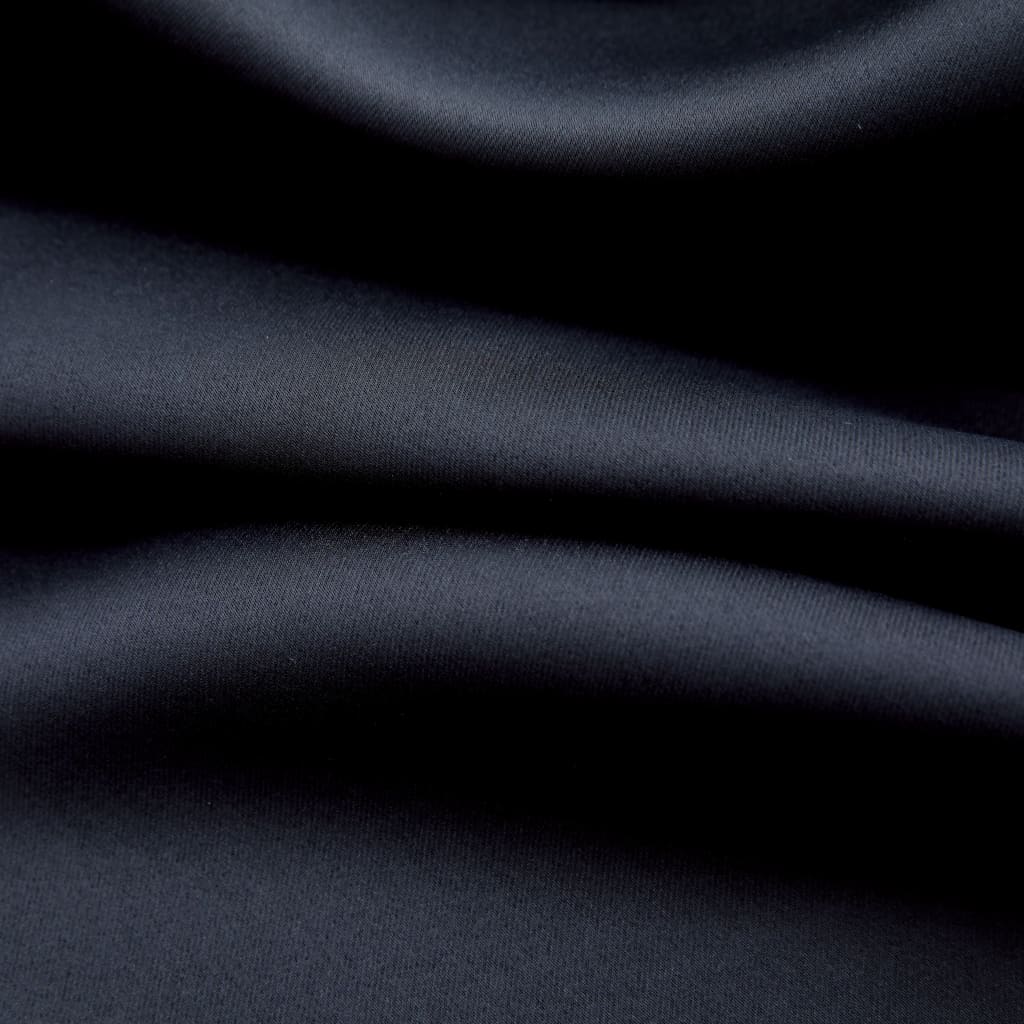 vidaXL 2 db fekete sötétítőfüggöny fémgyűrűkkel 140 x 225 cm