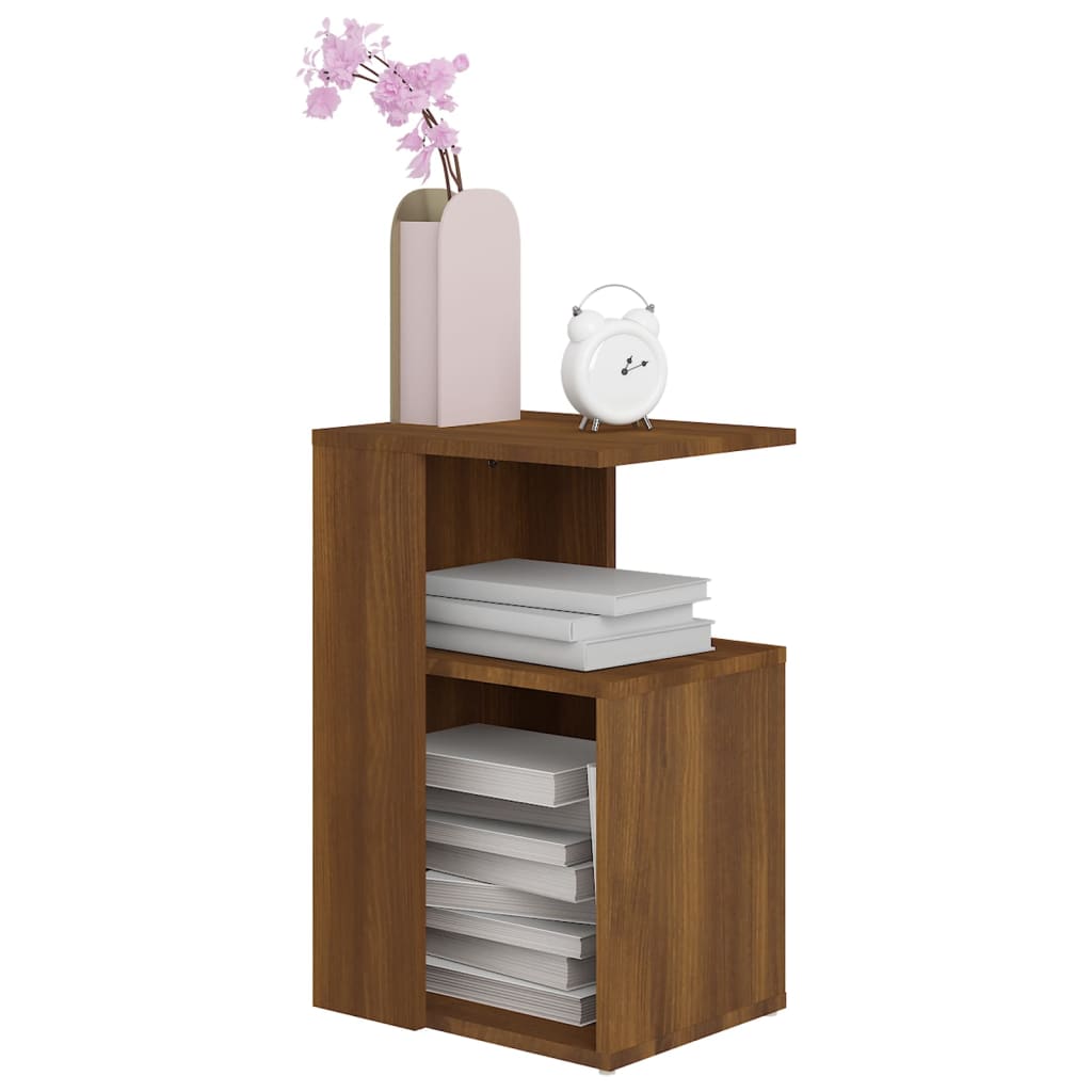 vidaXL barna tölgy színű szerelt fa kisasztal 36 x 30 x 56 cm