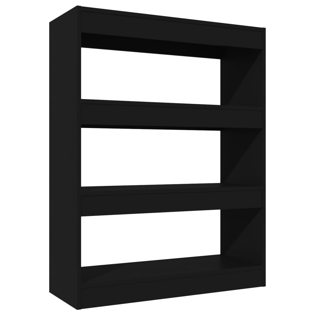 vidaXL fekete szerelt fa könyvszekrény/térelválasztó 80 x 30 x 103 cm