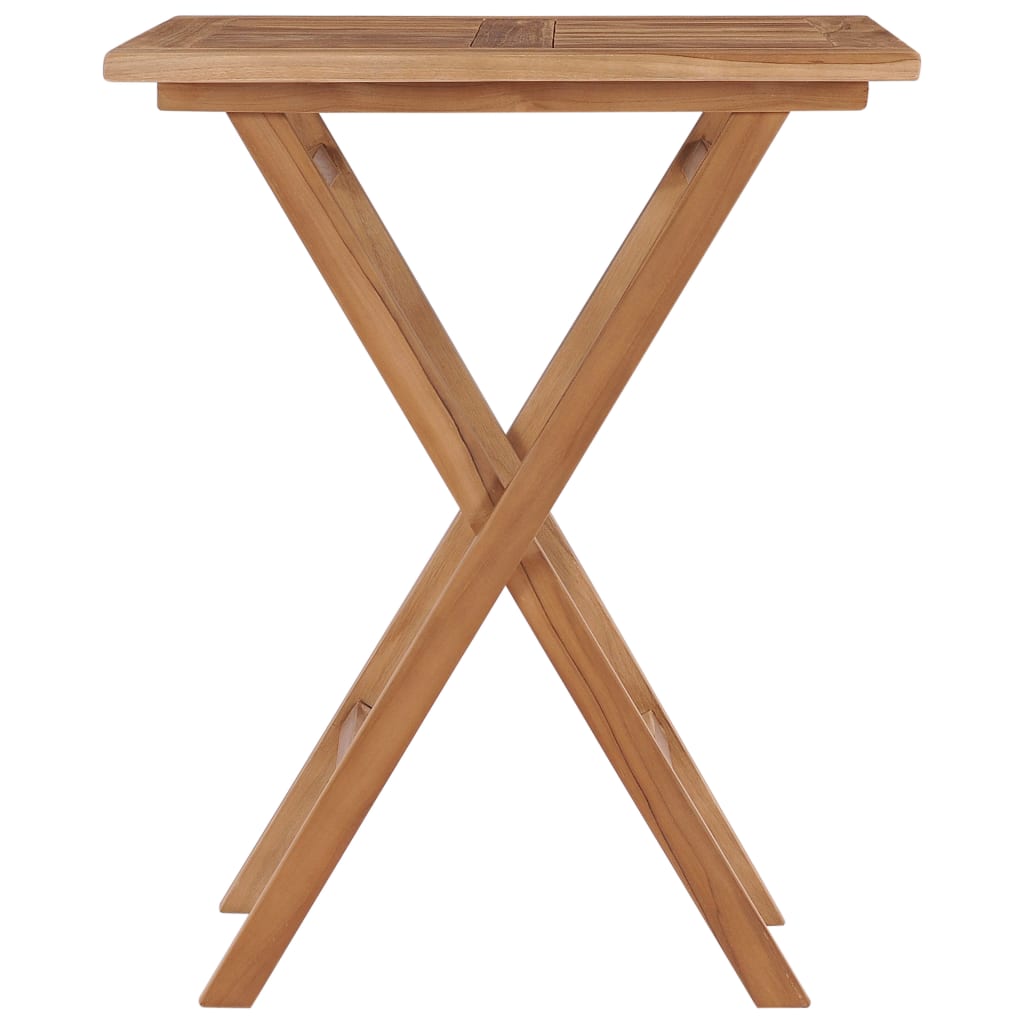 vidaXL összecsukható tömör tíkfa kerti asztal 60 x 60 x 75 cm
