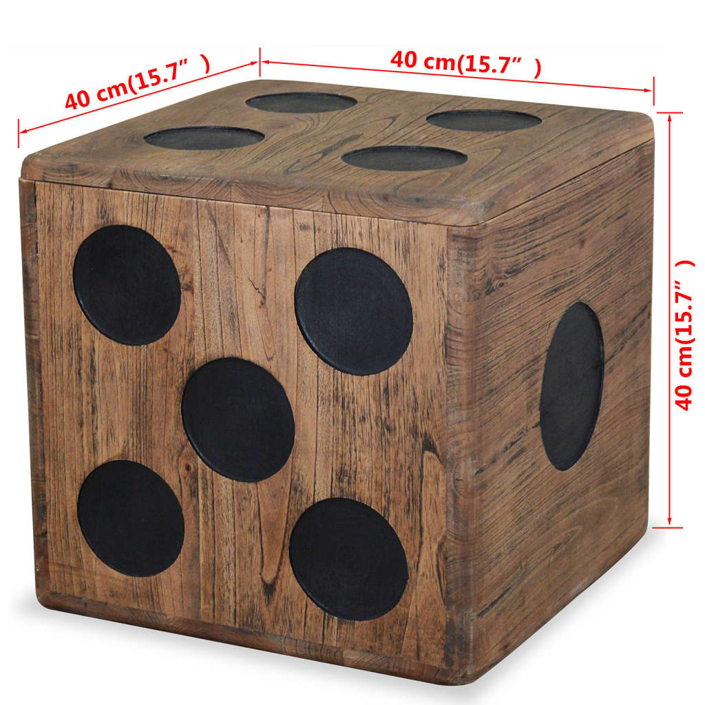 vidaXL cédrusfa tárolódoboz dobókocka dizájnnal 40 x 40 x 40 cm