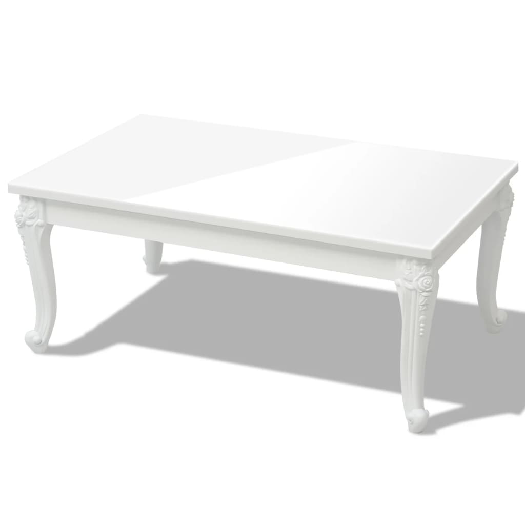 vidaXL Fehér magasfényű 100x60x42 cm-es dohányzóasztal