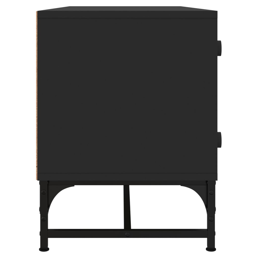 vidaXL fekete TV-szekrény üvegajtókkal 102 x 37 x 50 cm