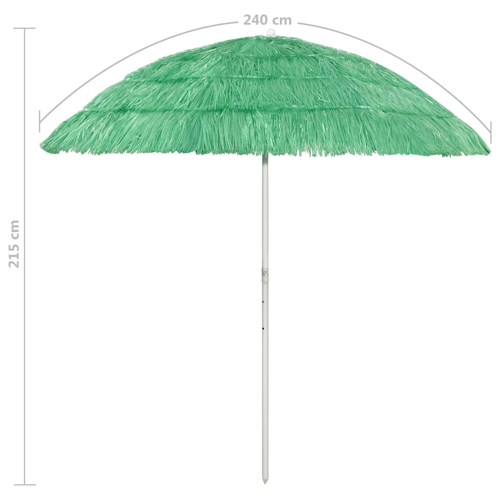 vidaXL zöld hawaii stílusú strandnapernyő 240 cm