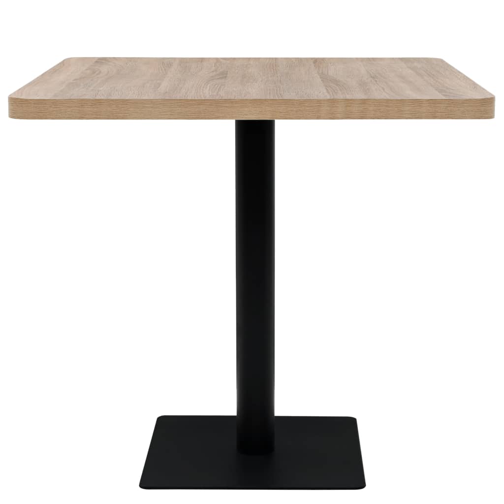 vidaXL tölgyfa színű MDF/acél bisztró asztal 80 x 80 x 75 cm