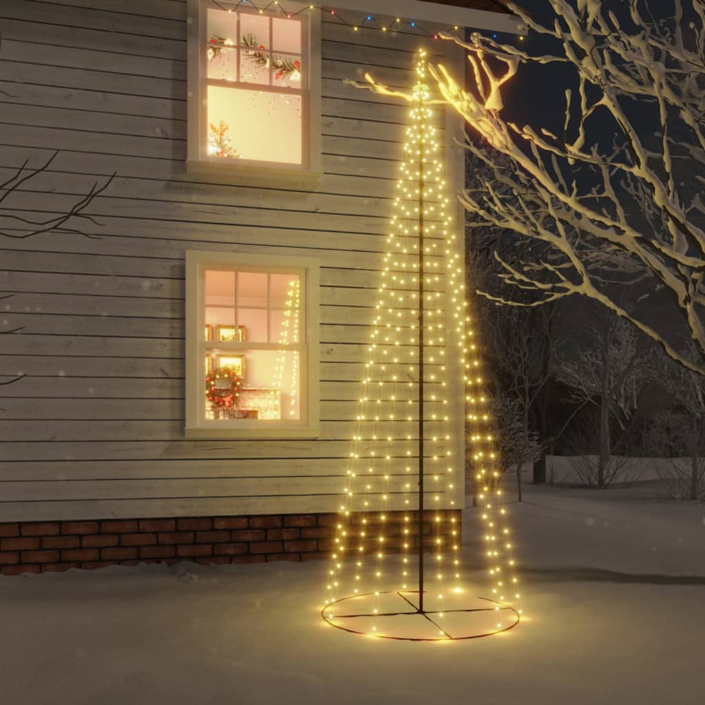 vidaXL kúp alakú karácsonyfa 310 meleg fehér LED-del 100 x 300 cm