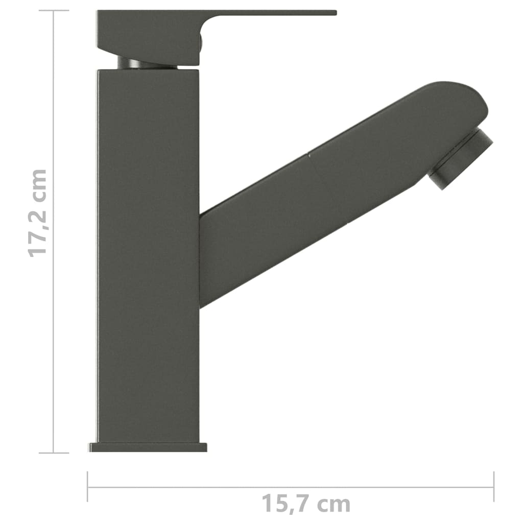 vidaXL szürke kihúzható fürdőszobai mosdócsaptelep 157 x 172 mm
