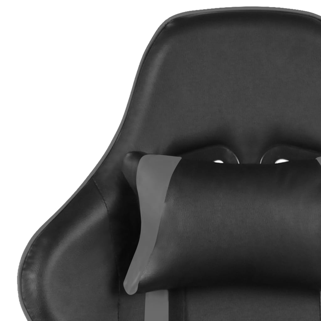 vidaXL szürke PVC forgó gamer szék
