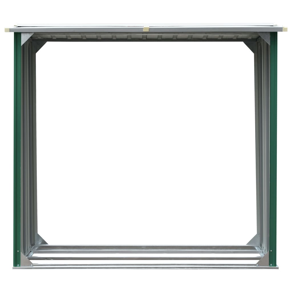 vidaXL zöld horganyzott acél kerti tűzifatároló 172 x 91 x 154 cm