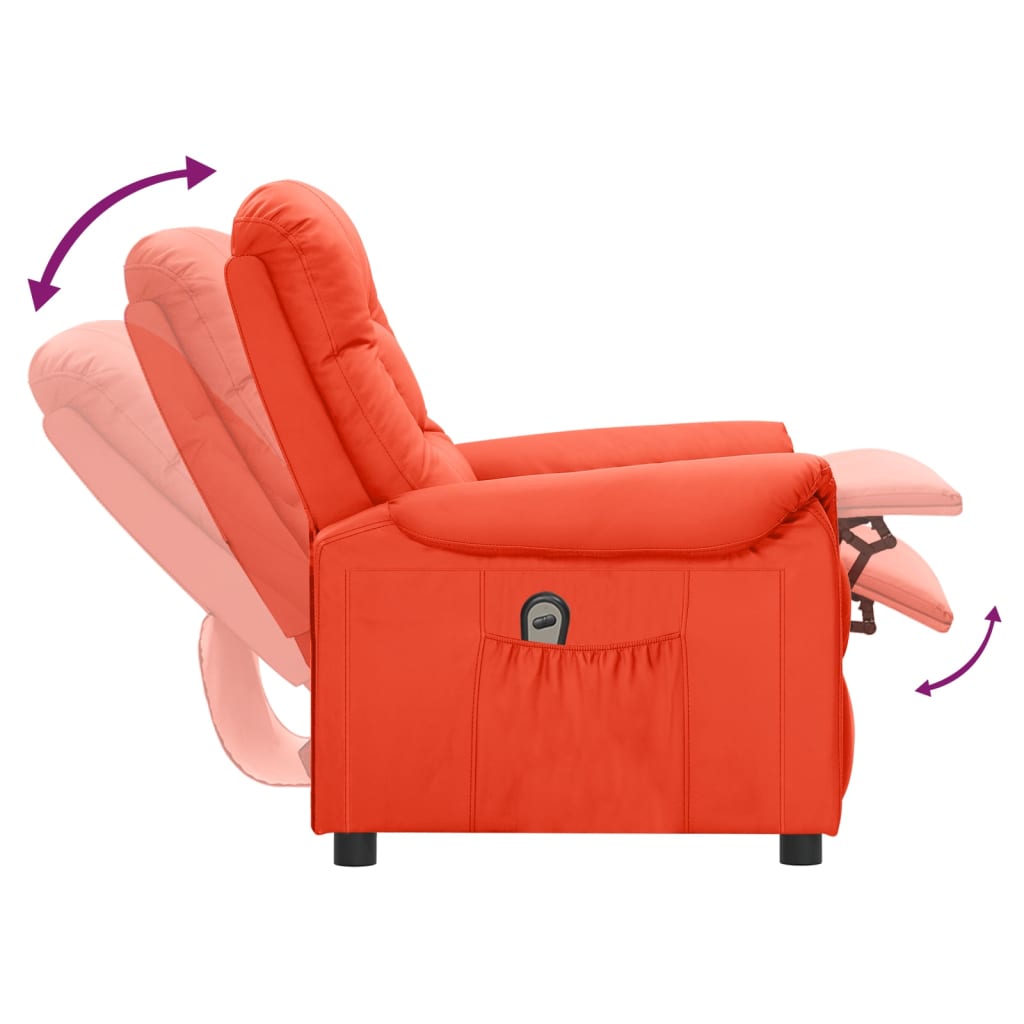 vidaXL piros műbőr elektromos dönthető fotel