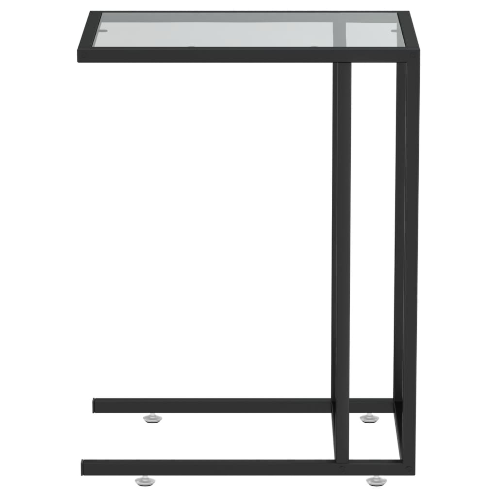 vidaXL fekete edzett üveg számítógép-kisasztal 50 x 35 x 65 cm