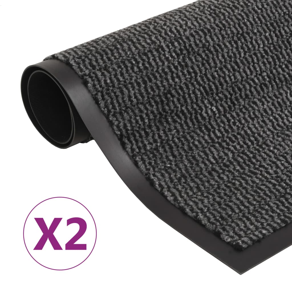 vidaXL 2 db antracitszürke négyszögletes szennyfogó szőnyeg 90x150 cm