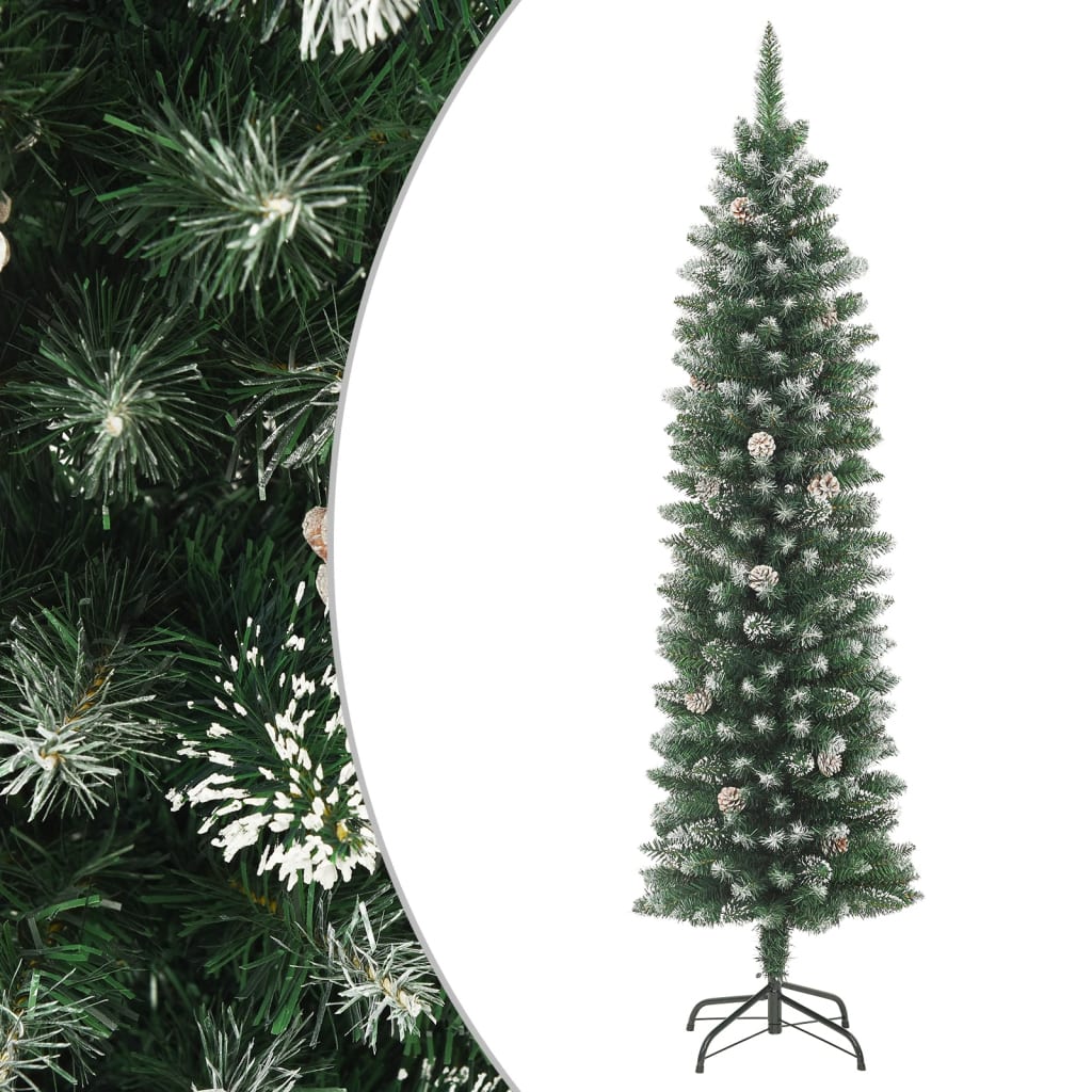 vidaXL vékony PVC műkarácsonyfa állvánnyal 120 cm