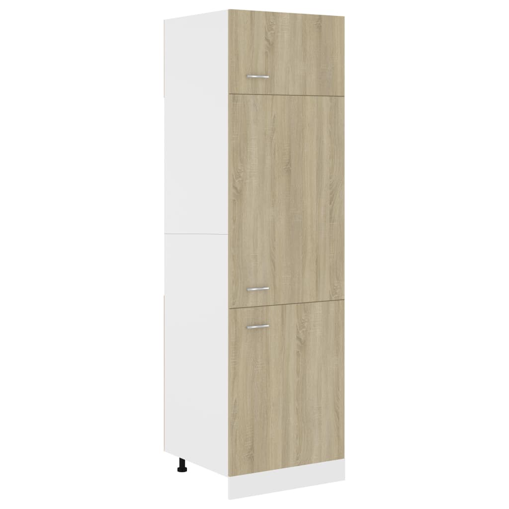 vidaXL sonoma-tölgy színű forgácslap szekrény hűtőhöz 60 x 57 x 207 cm