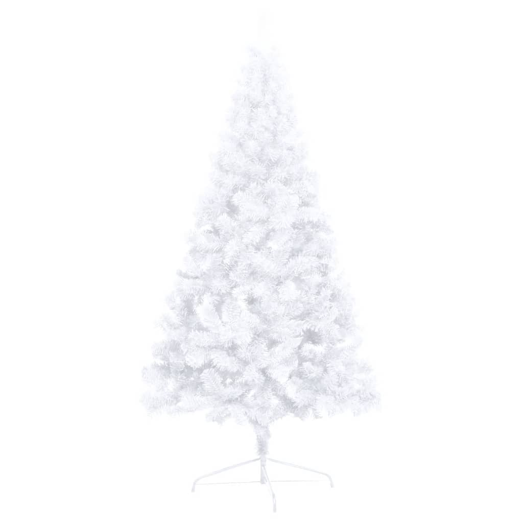 vidaXL fehér fél műkarácsonyfa LED-ekkel és gömbszettel 240 cm