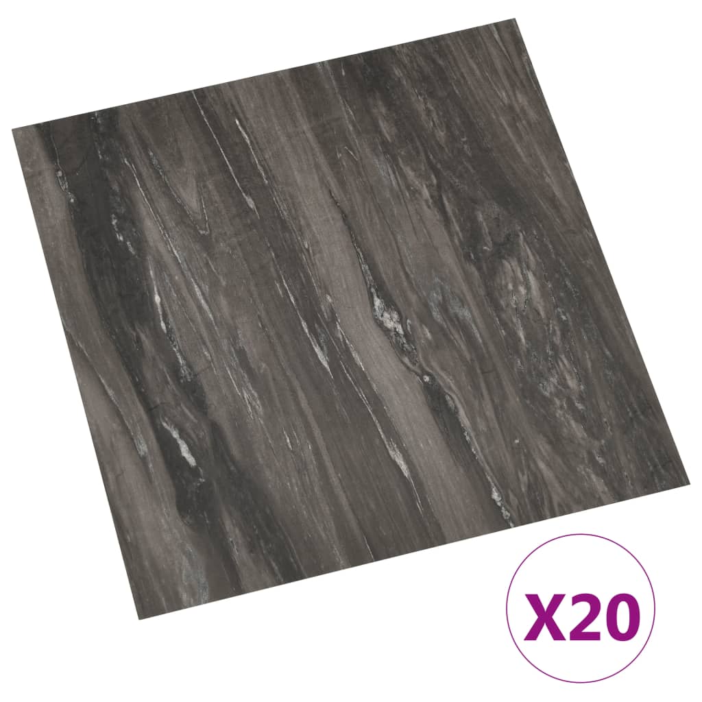 vidaXL 20 db sötétszürke öntapadó PVC padlólap 1,86 m²
