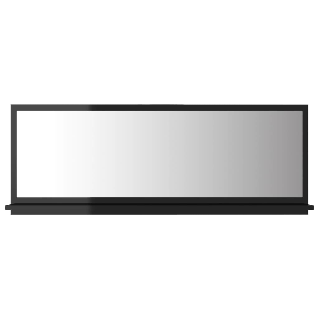 vidaXL magasfényű fekete forgácslap fürdőszobai tükör 100x10,5x37 cm