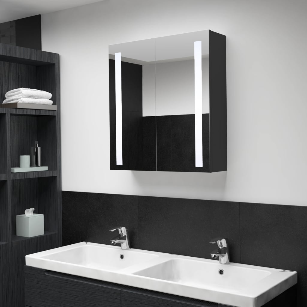 vidaXL LED-es tükrös fürdőszobaszekrény 62 x 14 x 60 cm