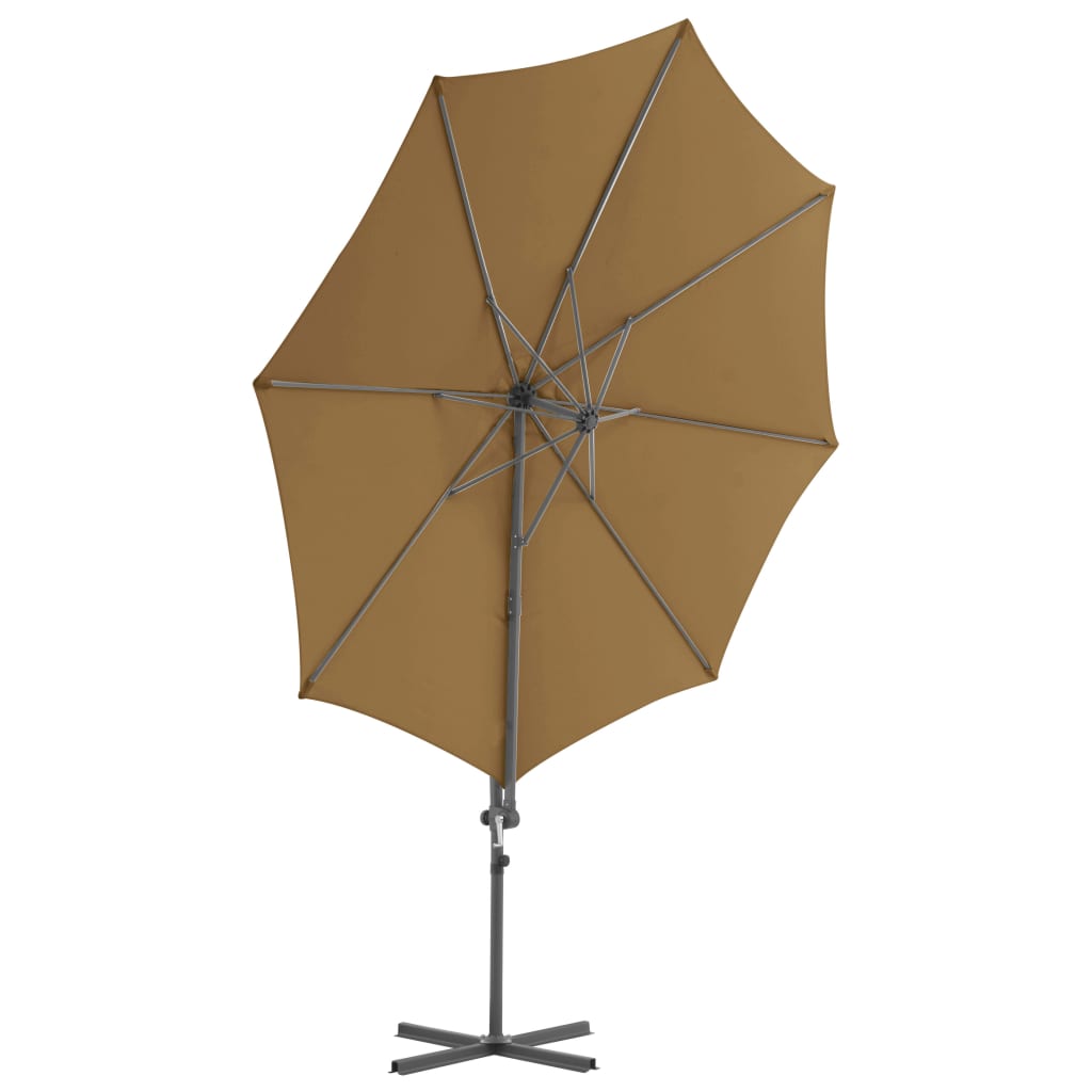 vidaXL tópszínű konzolos napernyő acélrúddal 300 cm
