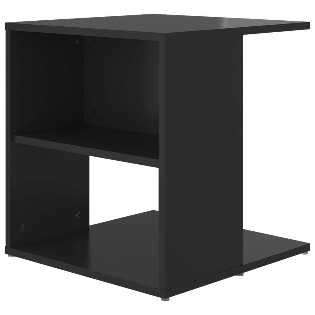 vidaXL magasfényű fekete forgácslap kisasztal 45 x 45 x 48 cm