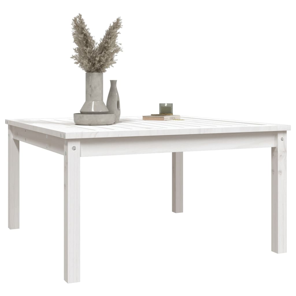 vidaXL fehér tömör fenyőfa kerti asztal 82,5x82,5x45 cm