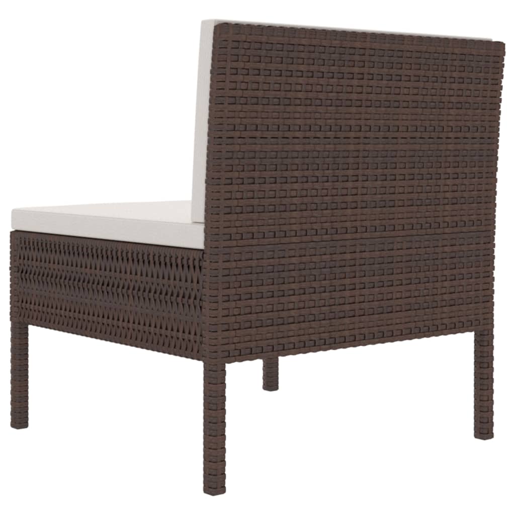 vidaXL 3 db barna polyrattan kerti szék párnákkal