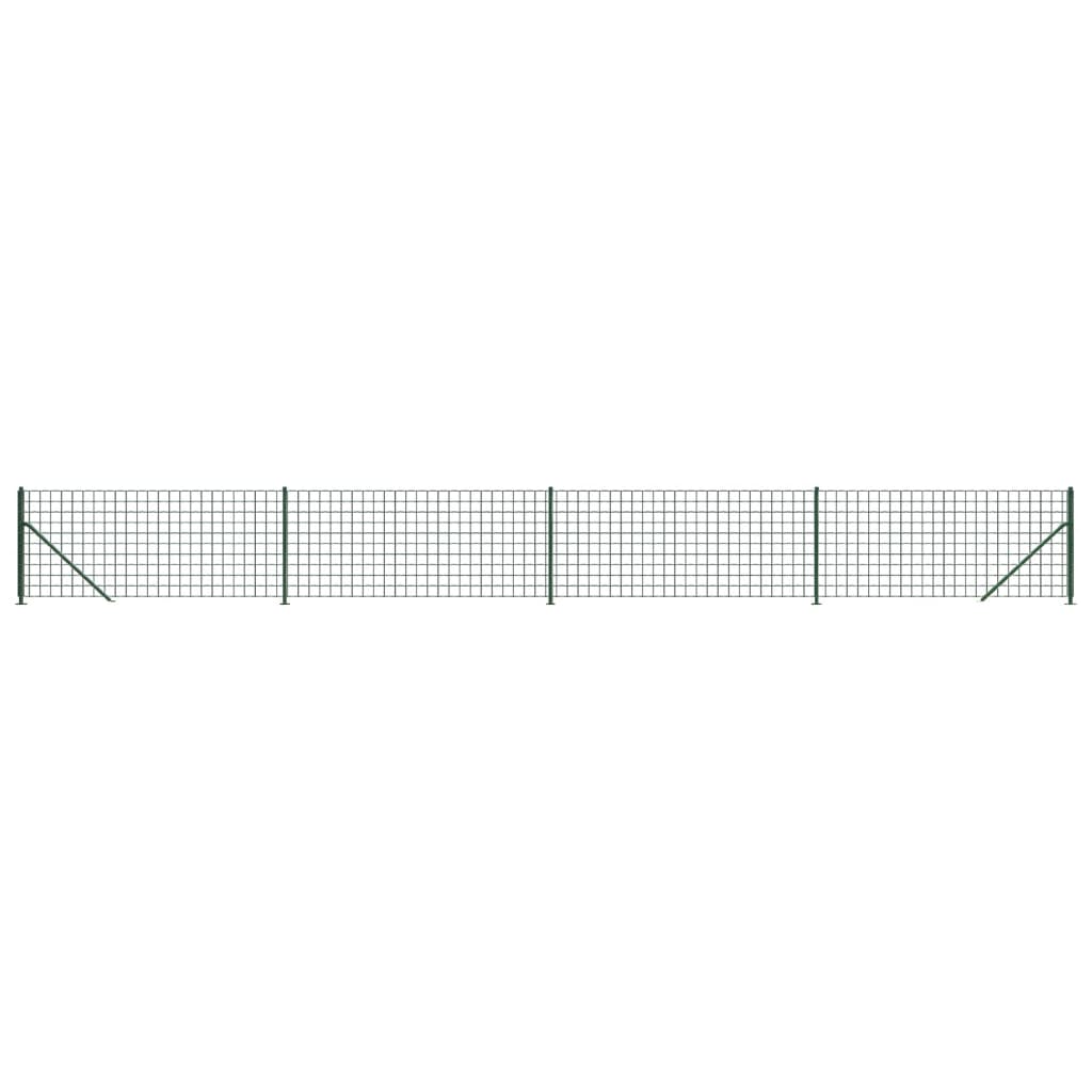vidaXL zöld dróthálós kerítés illesztőperemmel 0,8x10 m