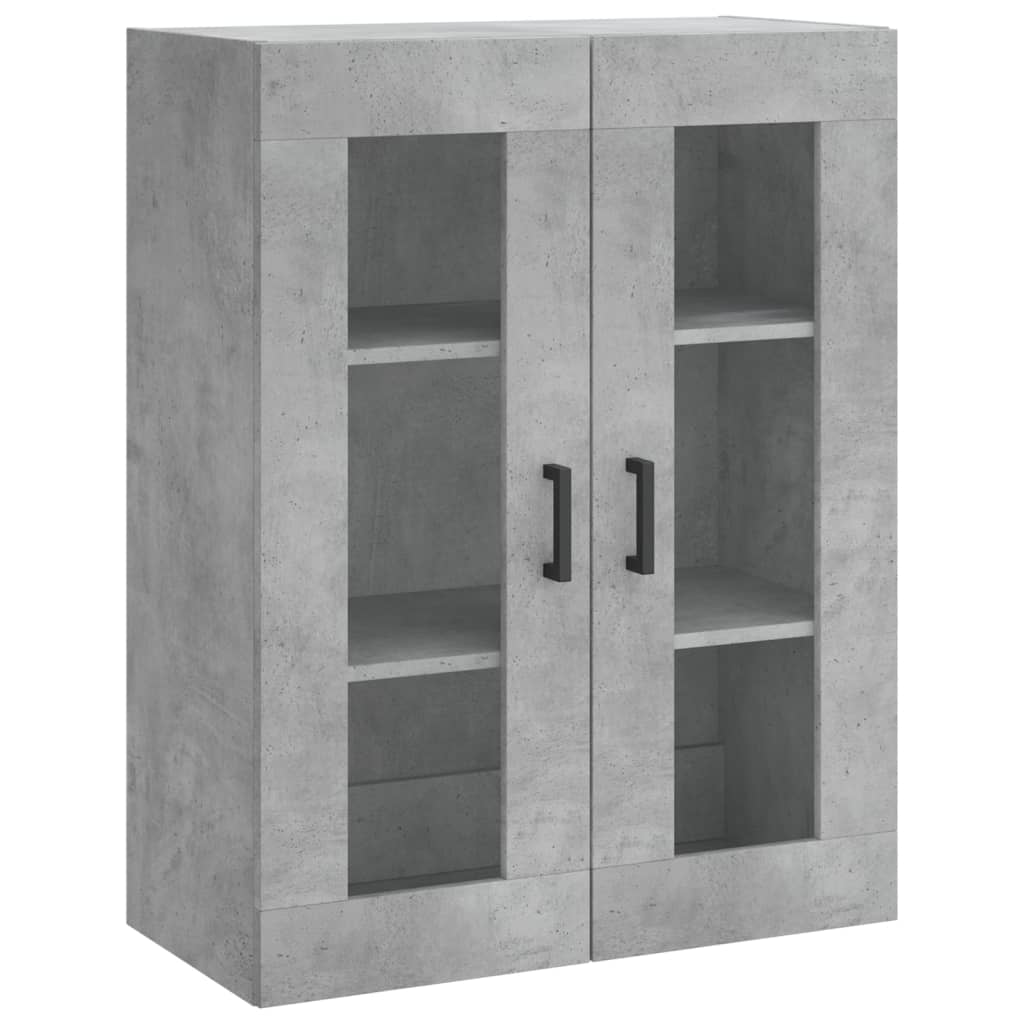 vidaXL 2 db betonszürke szerelt fa falra szerelhető szekrény