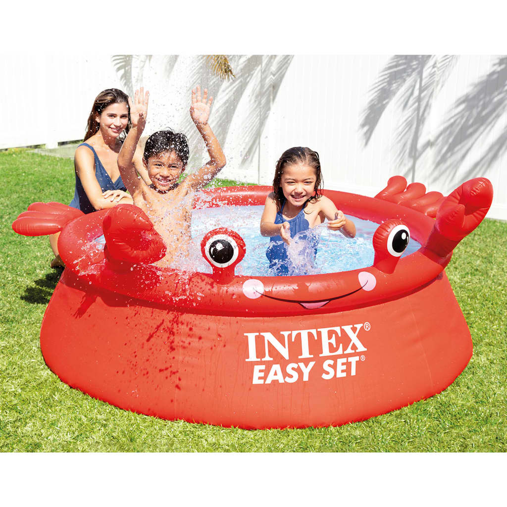 INTEX "Easy Set" vidám rákmintás felfújható medence 183 x 51 cm