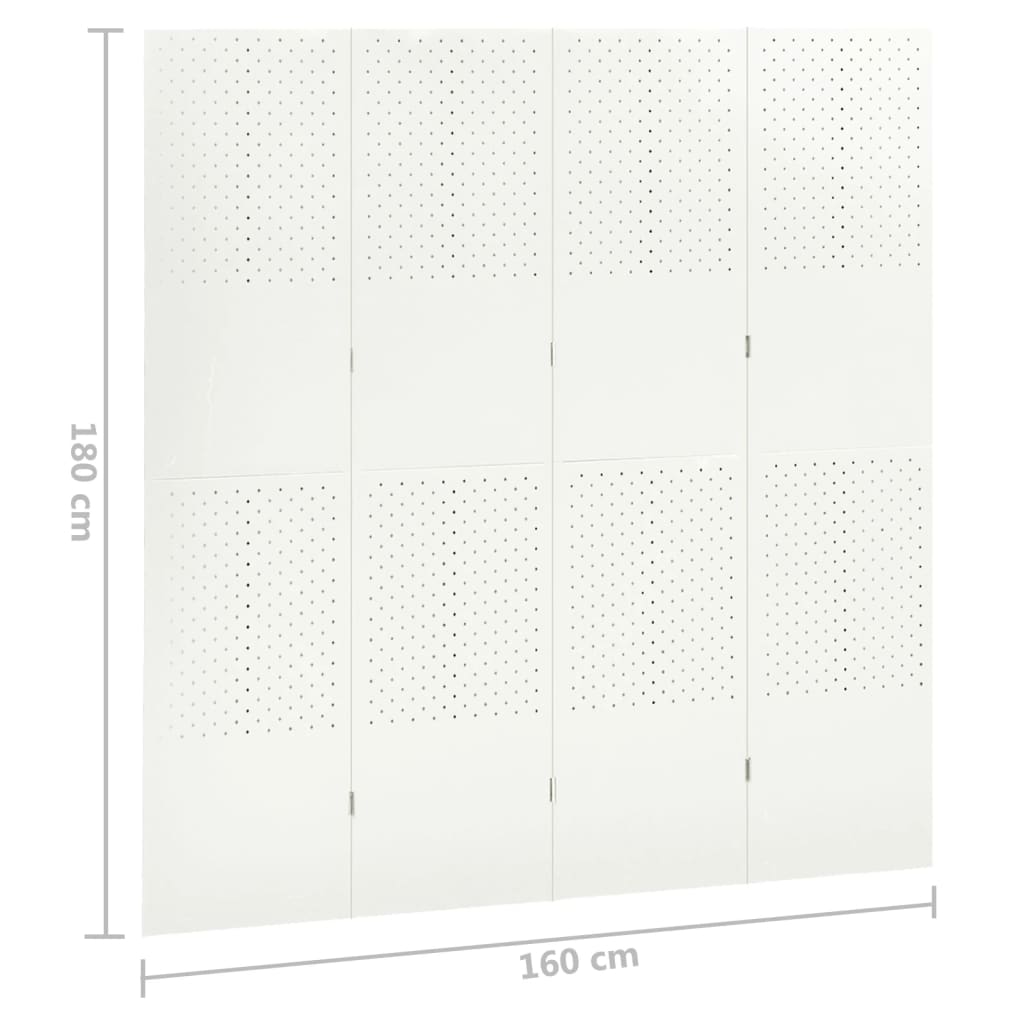 vidaXL 2 db fehér acél 4-paneles térelválasztó 160 x 180 cm