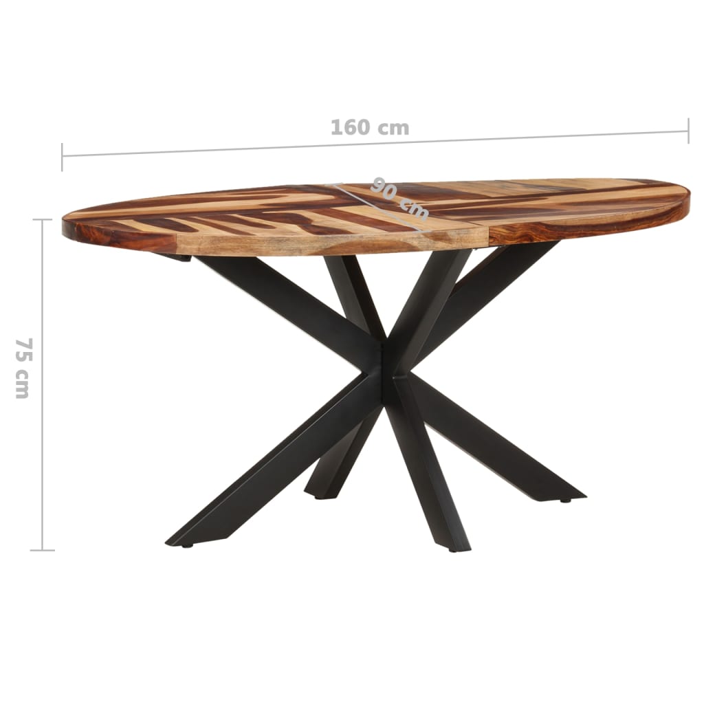 vidaXL tömör akácfa étkezőasztal paliszander felülettel 160x90x75 cm