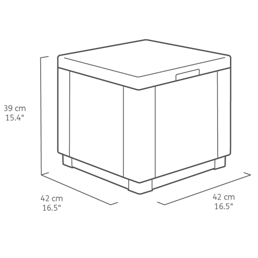 Keter Cube grafitszürke tárolópuff 213816