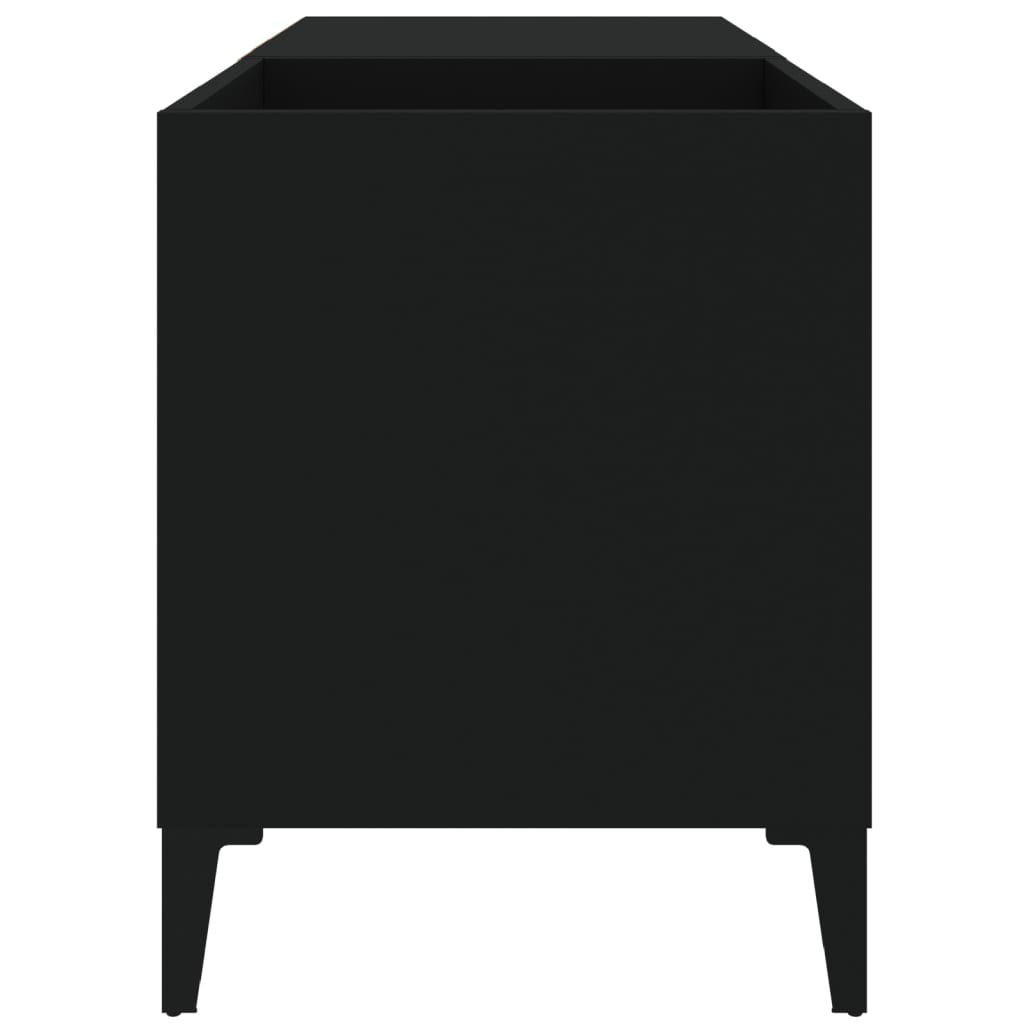 vidaXL fekete szerelt fa hanglemezszekrény 84,5x38x48 cm