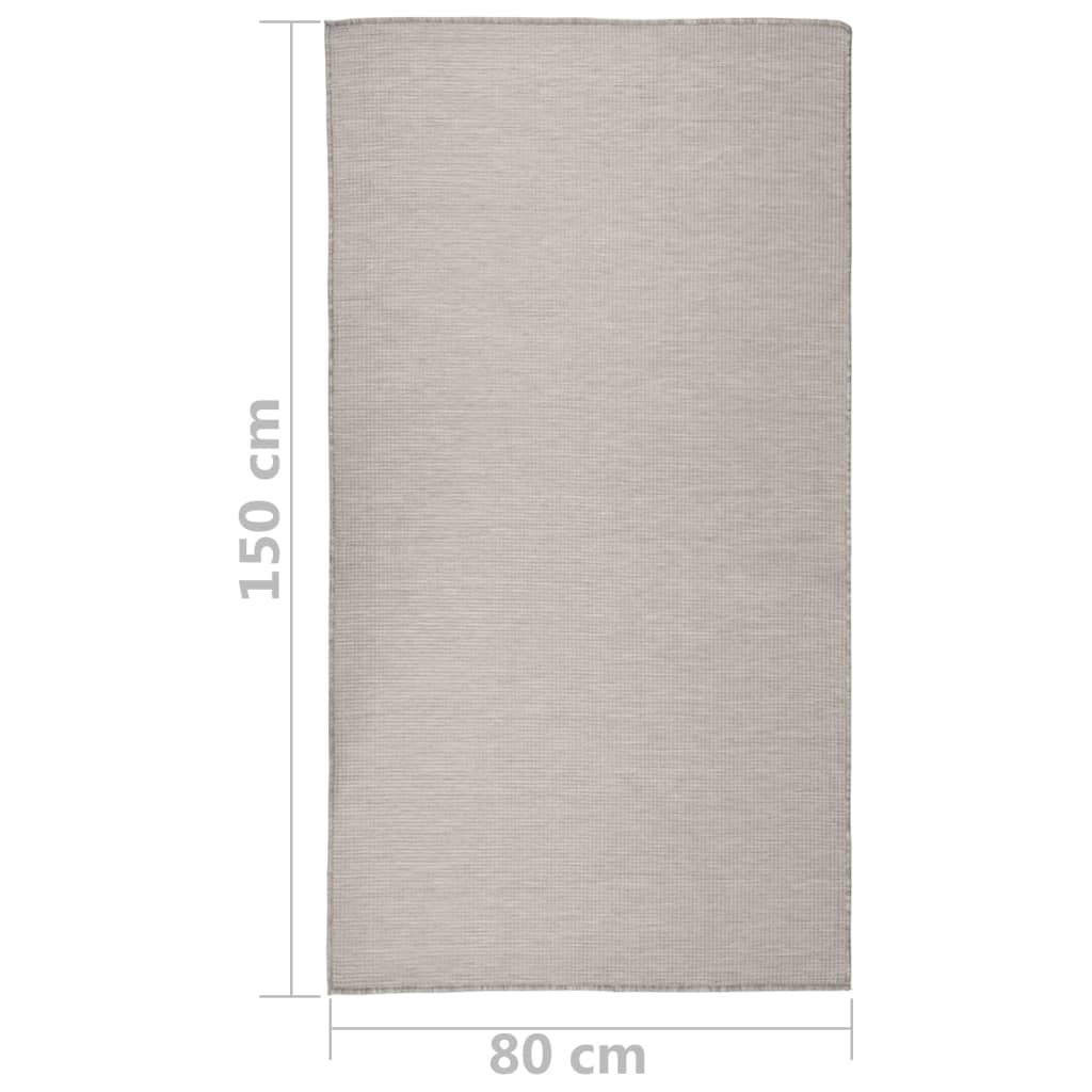 vidaXL tópszínű lapos szövésű kültéri szőnyeg 80 x 150 cm